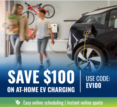 Save $100 on home EV charger installation